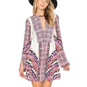 Free People Tegan Border Printed Mini Dress